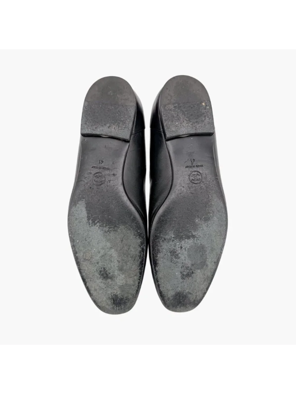 Chanel CC Slip On Loafers Flats Black Leather Size 41 US 10-10.5 Women’s - Picture 14 of 15